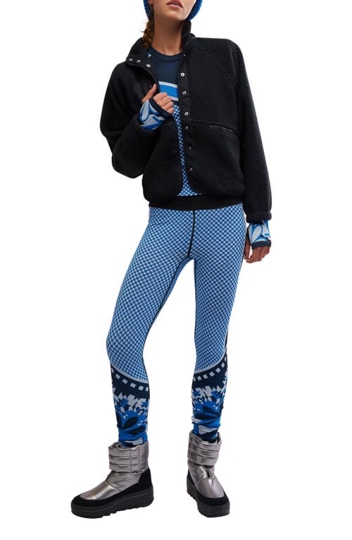 Free People Myoko Jacquard Leggings In Blue