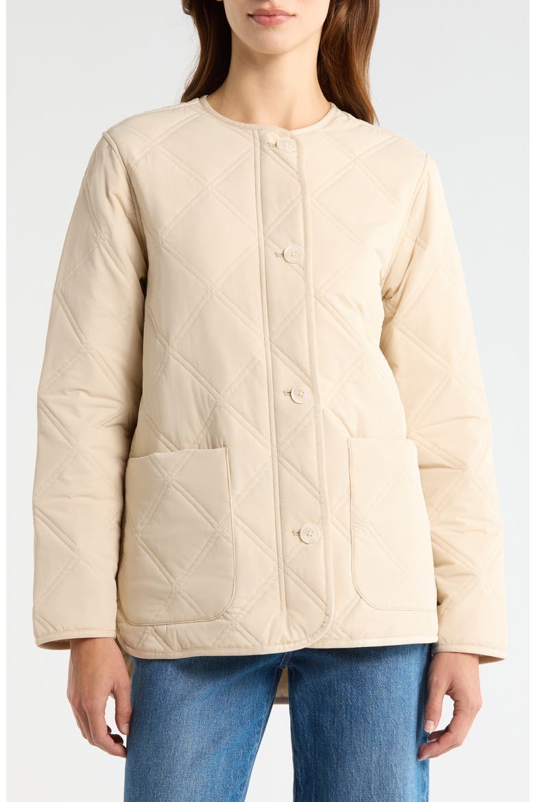 Quilted Patch Pocket Jacket, Alternate, color, BEIGE BURNT