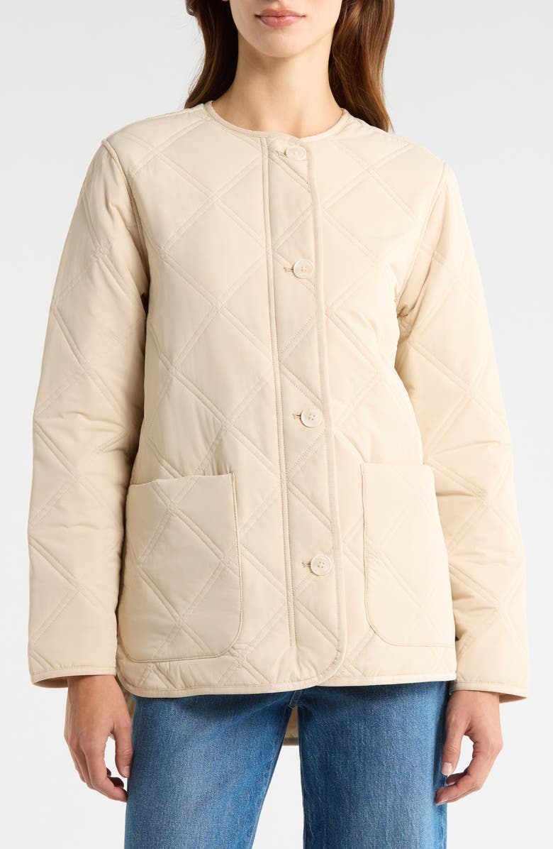 Caslon<sup>®</sup> Quilted Patch Pocket Jacket, Alternate, color, Beige Burnt