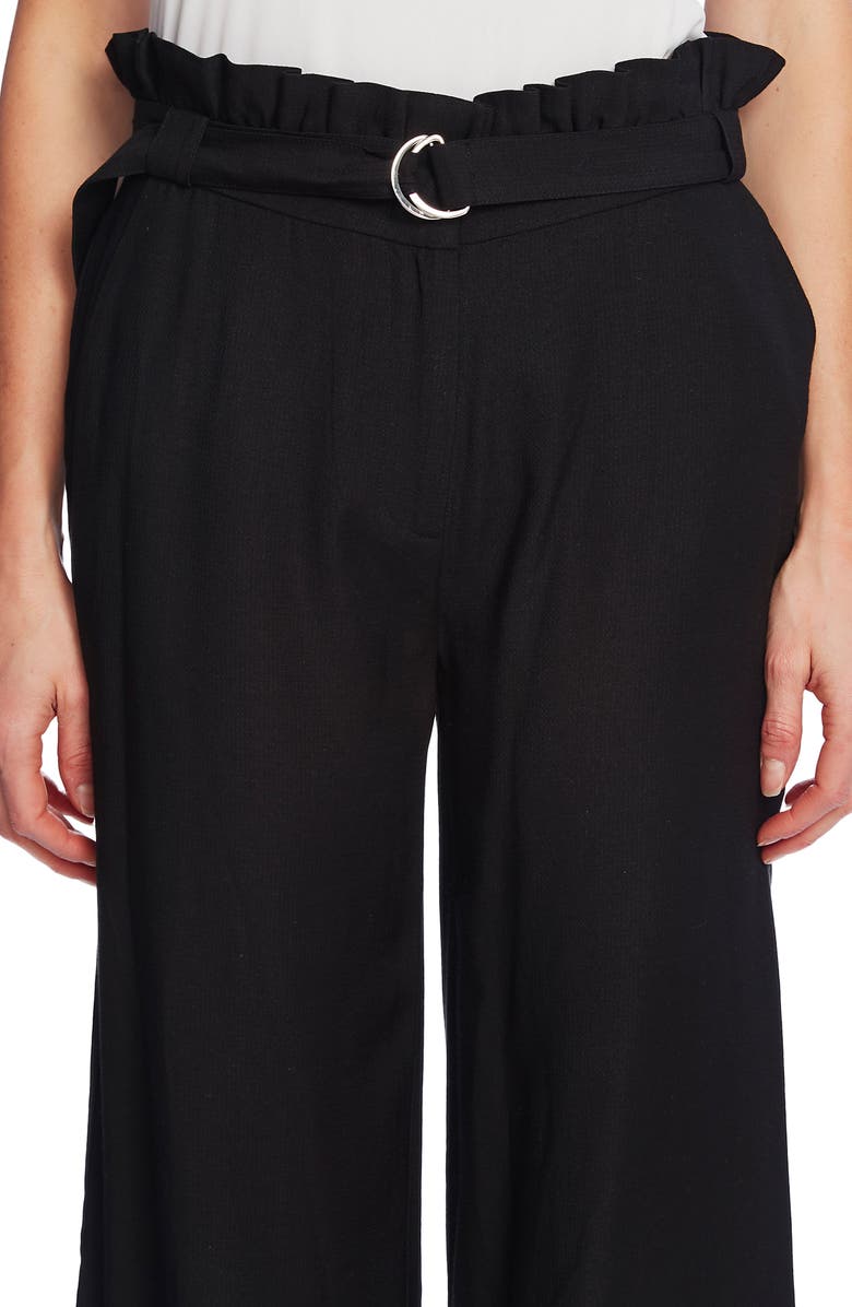 CeCe Paperbag Waist Rumple Wide Leg Crop Pants, Alternate, color, 