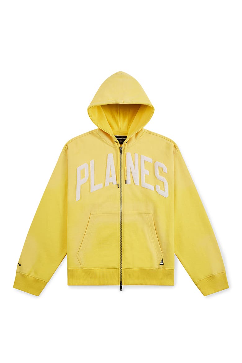 Arched Logo Zip Hoodie, Main, color, YELLOW