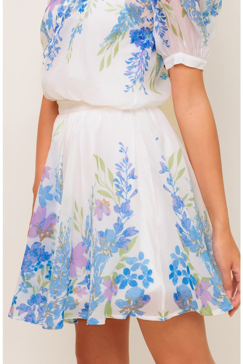 Floral Print Miniskirt, Alternate, color, IVORY