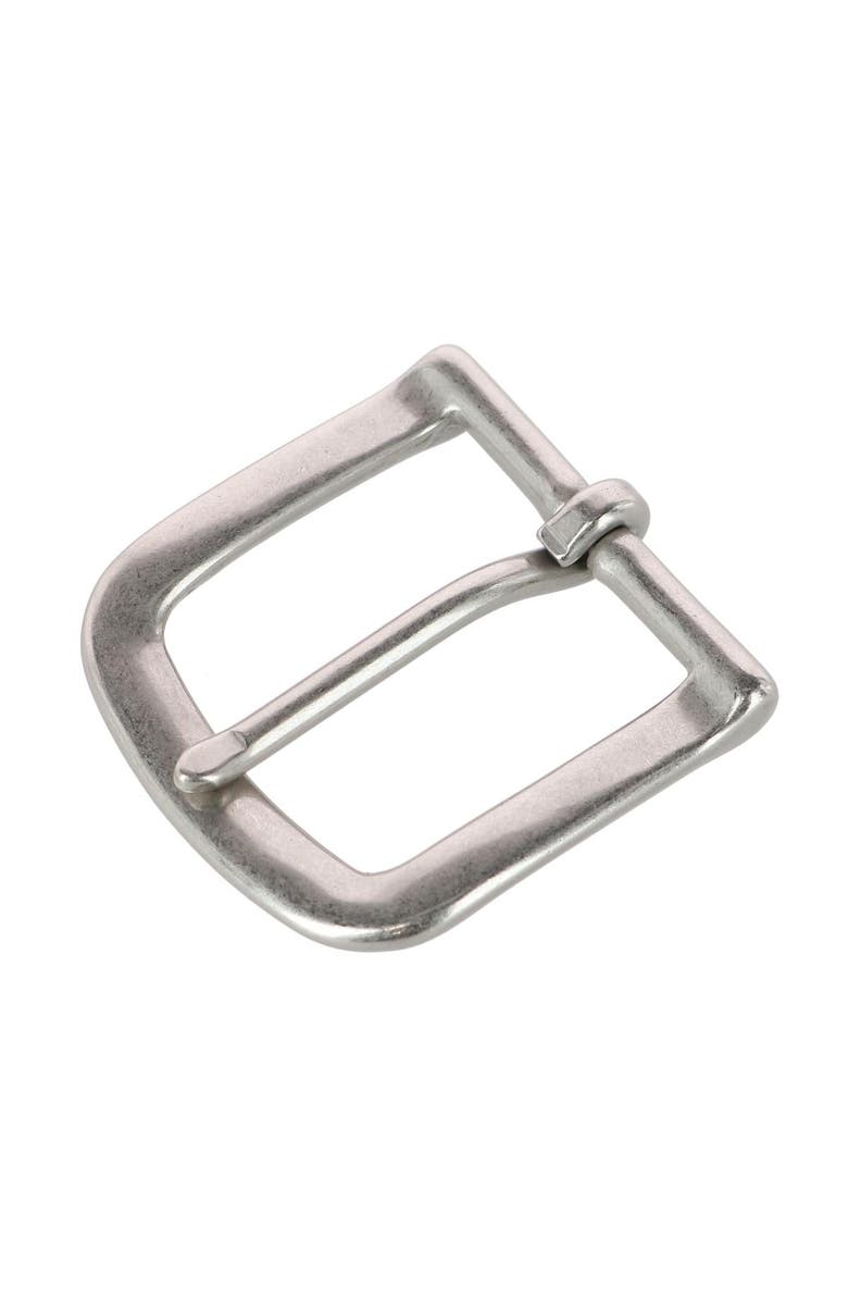 Trafalgar 32mm Solid Brass Nickel Matte Single Prong Buckle, Alternate, color, Silver