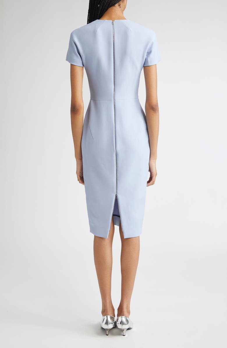 Victoria Beckham Fitted Double Crepe T-Shirt Dress, Alternate, color, Delphinium
