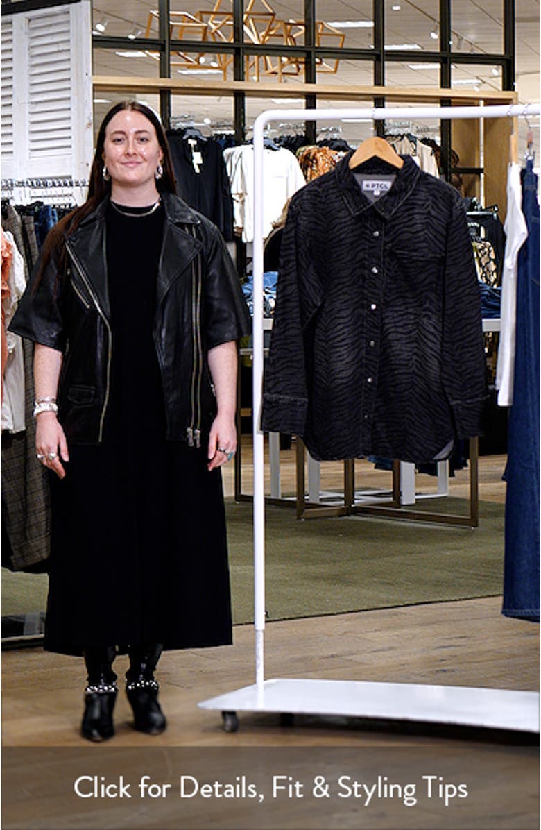 Ainhoanon Zebra Print Denim Shacket, sales video thumbnail