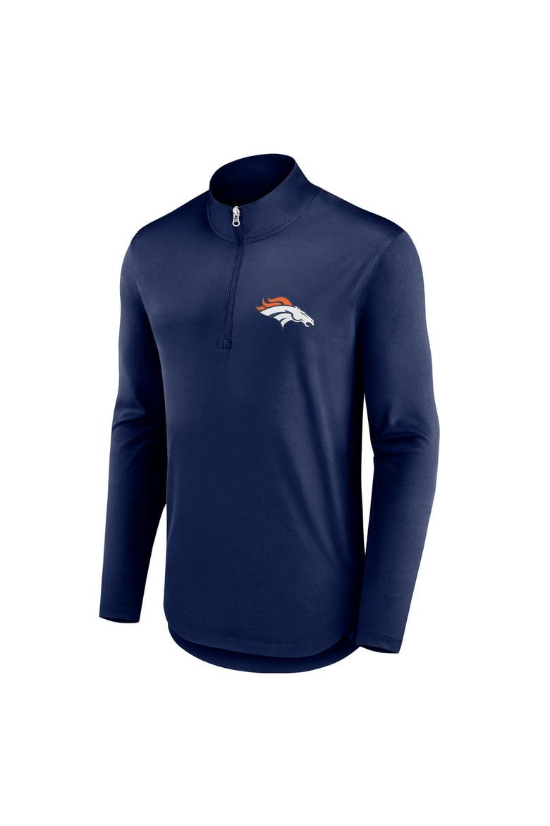 Men's Fanatics Branded Navy Denver Broncos Quarterback Quarter-Zip Top, Alternate, color, Navy