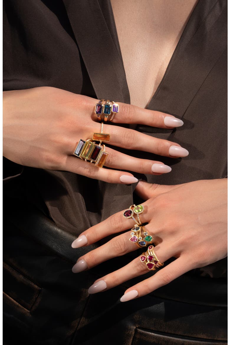 Baguette Statement Ring (Nordstrom Exclusive), Alternate, color, 18K YELLOW GOLD