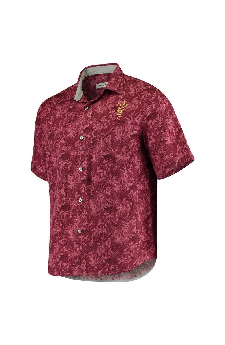 Tommy Bahama Men's Tommy Bahama Maroon Arizona State Sun Devils Sport Jungle Shade Camp Button-Up Shirt, Alternate, color, 
