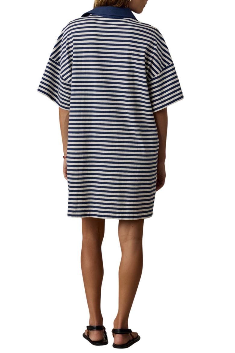 Stripe Cotton Polo Dress, Alternate, color, SHADOW BAY STRIPE
