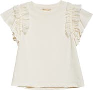 関税.送料込 ULLA JOHNSON LeiaフリルTシャツ Ulla Johnson Leia Ruffle-Sleeve Shirt | Neiman Marcus