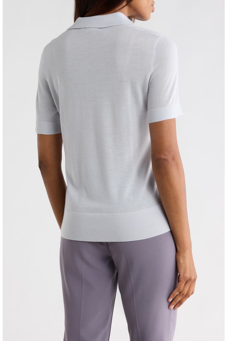 Short Sleeve Wool Polo, Alternate, color, MOON GREY