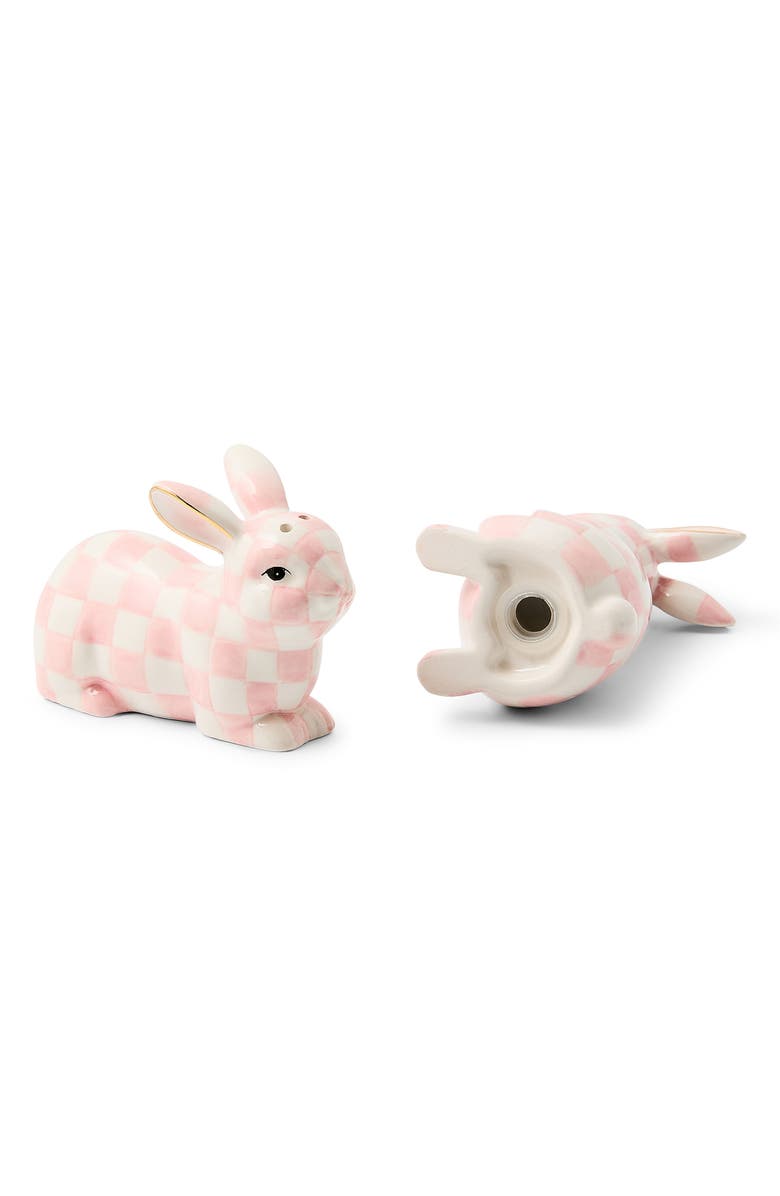 MACKENZIE CHILDS Rosy Check Bunny Salt & Pepper Shaker Set, Alternate, color, Pink