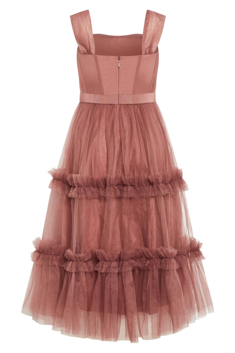 Charming Tulle Ruffle Dress, Alternate, color, VINTAGE ROSE