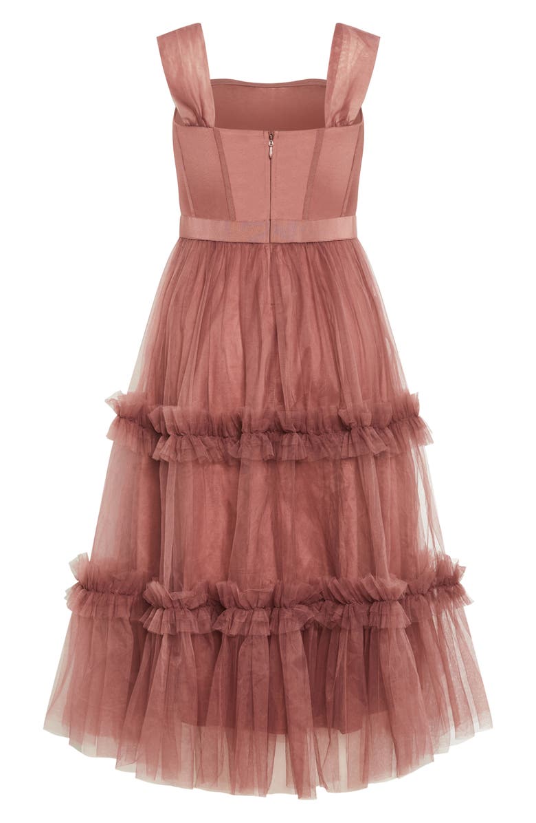 City Chic Charming Tulle Ruffle Dress, Alternate, color, Vintage Rose