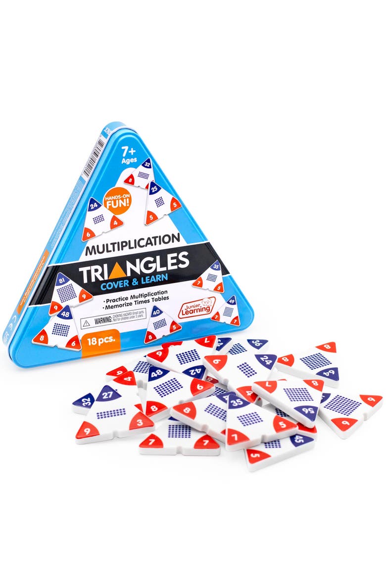 Multiplication Triangles, Cover & Learn, Memorize Equations, Main, color, Multicolored