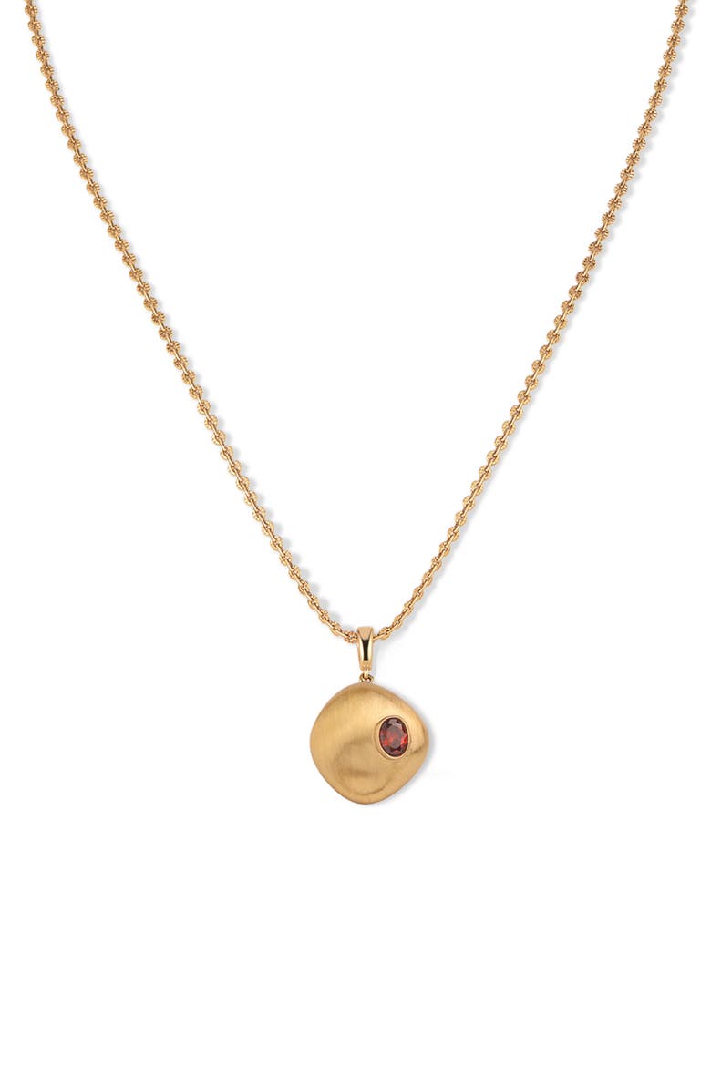 Garnet Pendant Necklace, Main, color, Gold & Red