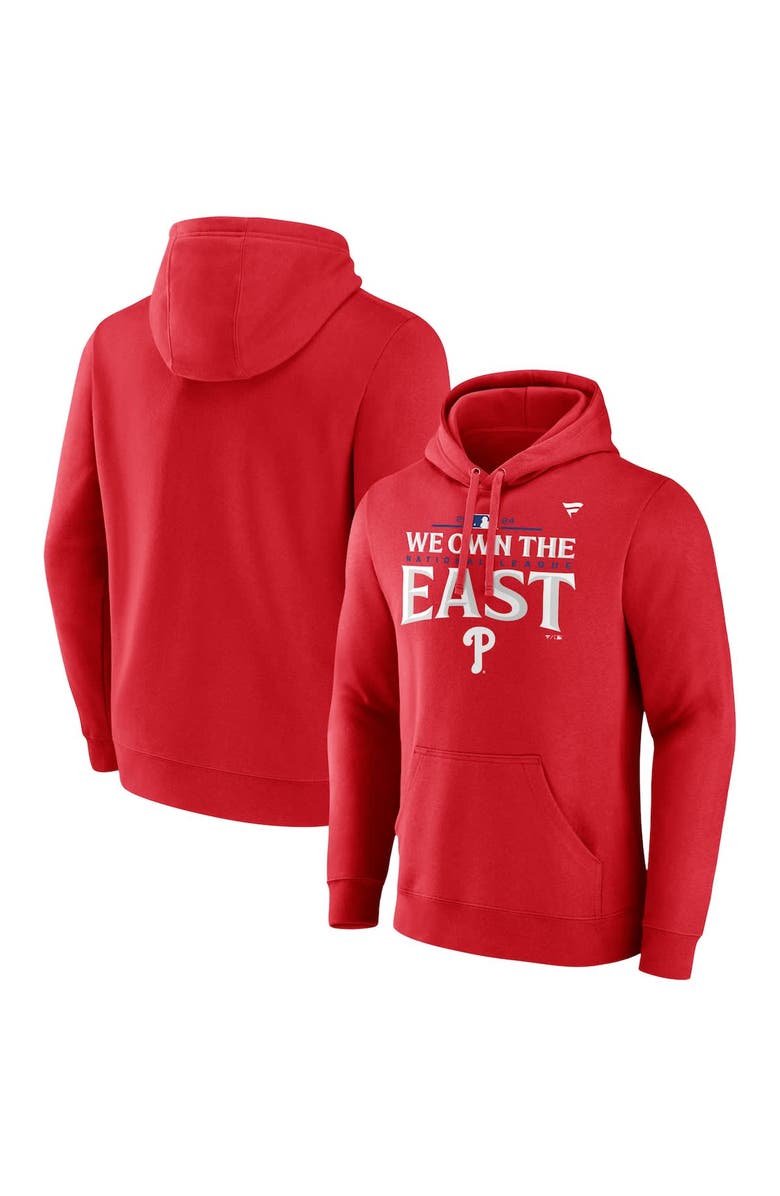 FANATICS Men's Fanatics Red Philadelphia Phillies 2024 NL East Division Champions Locker Room Pullover Hoodie, Alternate, color, 