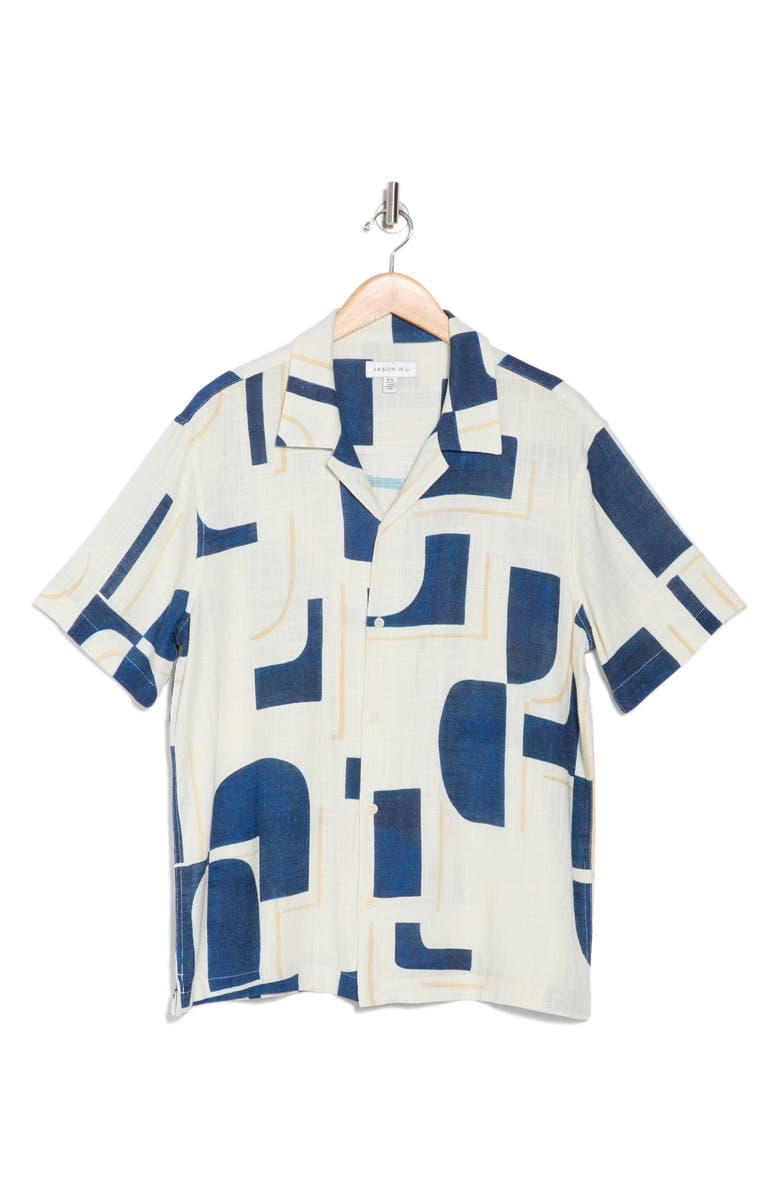 JASON WU Abstract Camp Shirt, Alternate, color,