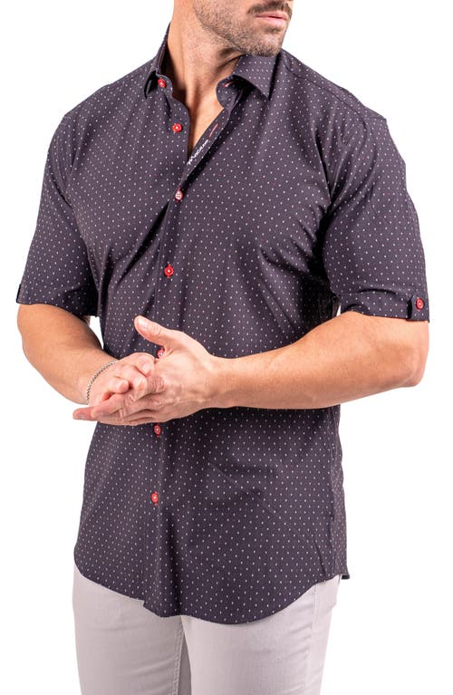 Maceoo Galileo Resistance Dot Print Short Sleeve Button-up Shirt