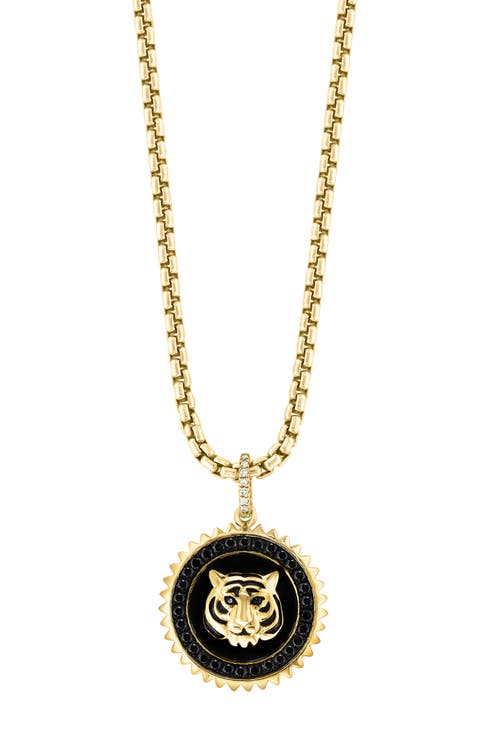 925 Gold Plated Silver Midnight Crest Onyx Pendant