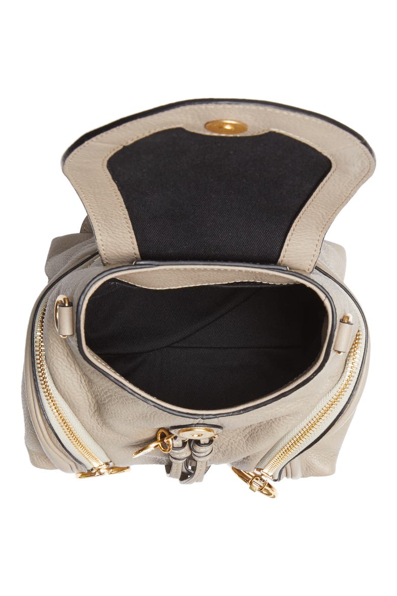 Small Olga Leather Backpack, Alternate, color, MOTTY GREY