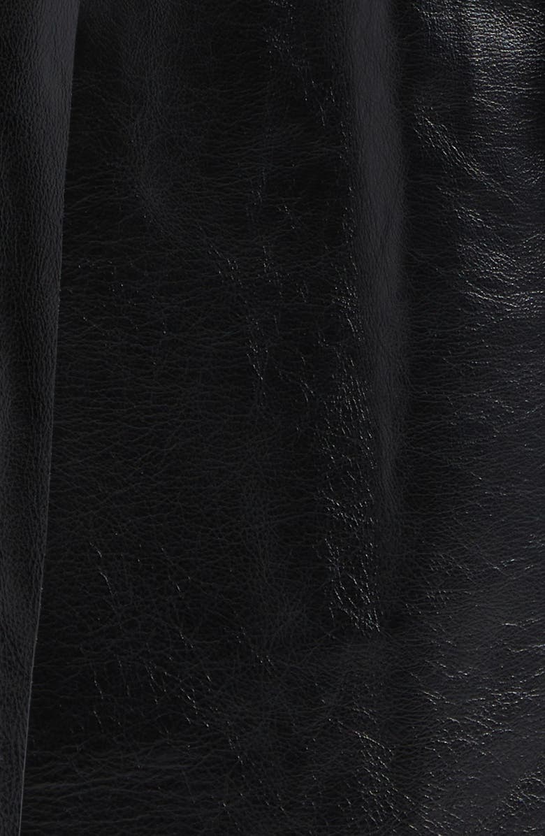 Versace Strap Detail Calfskin Leather Coat, Alternate, color,