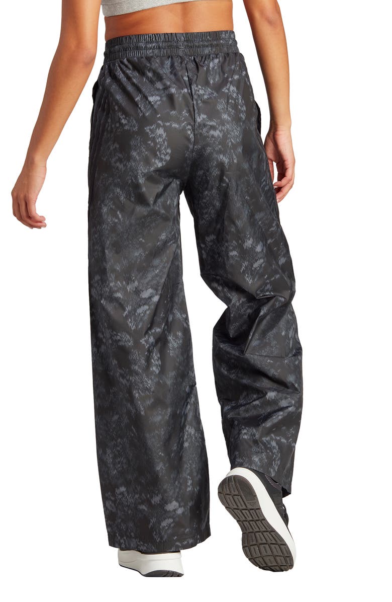 adidas 3-Stripes Woven Wide Leg Pants, Alternate, color, Black/ Black