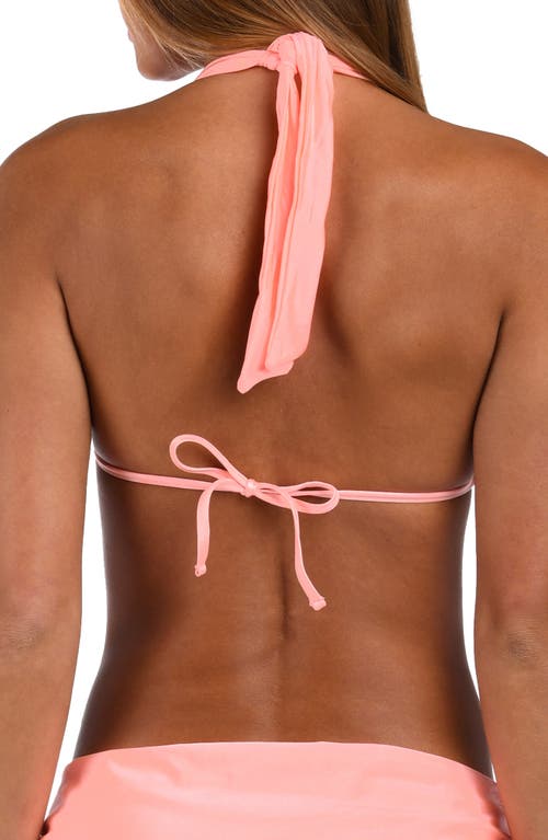 Sunshine 79 Solids Triangle Bikini Top In Pink