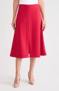 Misook Ponte Front Slit Midi Skirt