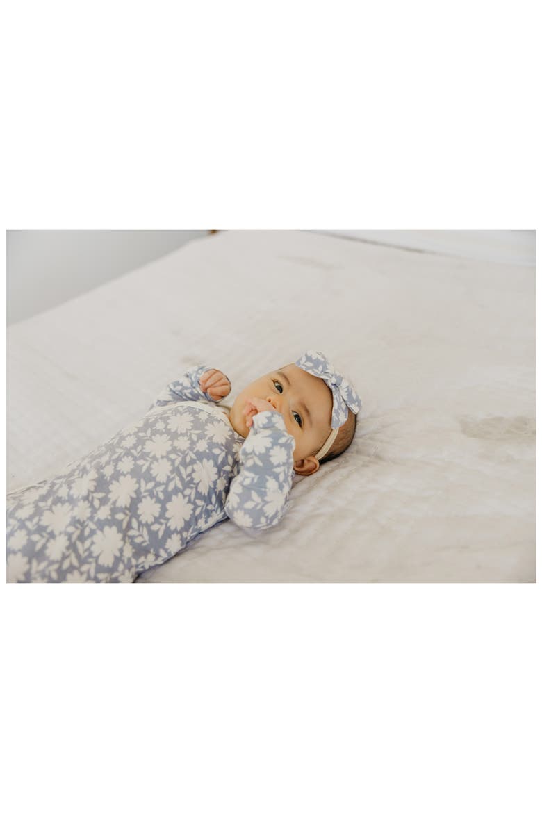 Zella Newborn Knotted Gown, Alternate, color, LACIE