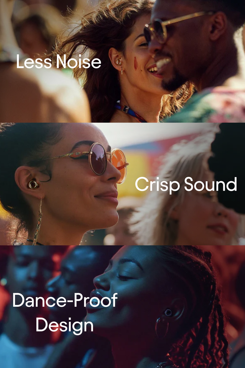 Experience 2 Earplugs Stylish Hearing Protection for Concerts & Festivals, Alternate, color, Silver