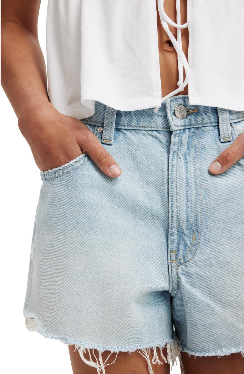 Cotton On Women's Original Denim Short, Alternate, color, Sunlight Blue Rip