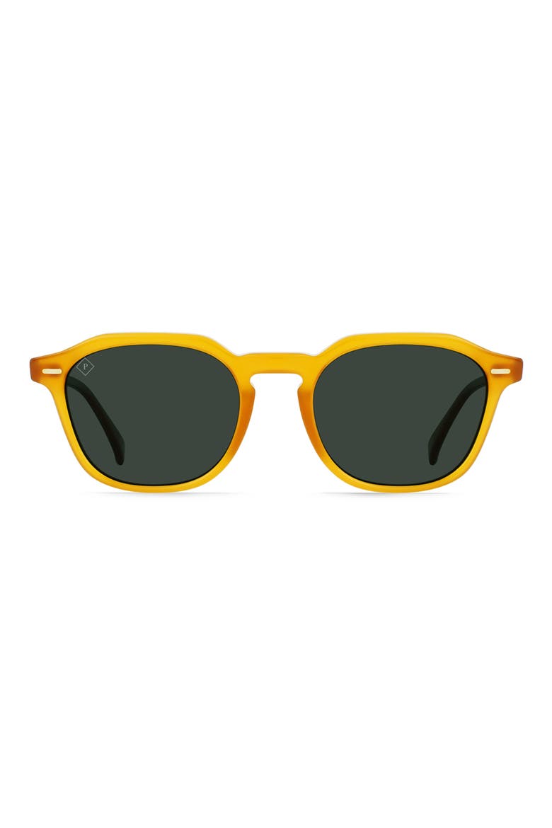 Clyve 52mm Polarized Round Sunglasses, Main, color, HONEY/ GREEN POLARIZED