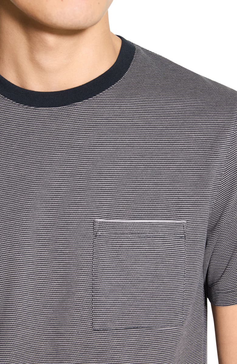 Theory Bird's Eye Ringer T-Shirt, Alternate, color, Carbon Multi