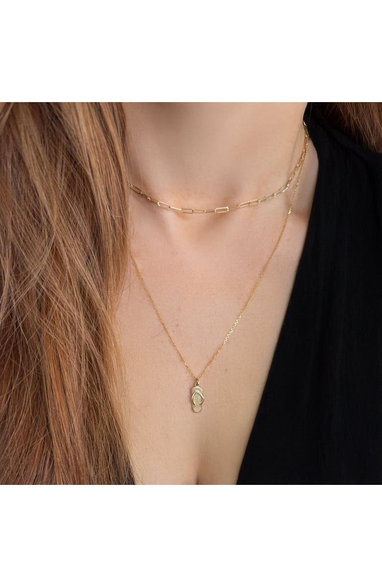 The Lovery Fine Jewelry Mini Gold Flip Flop Charm, Alternate, color, Yellow Gold