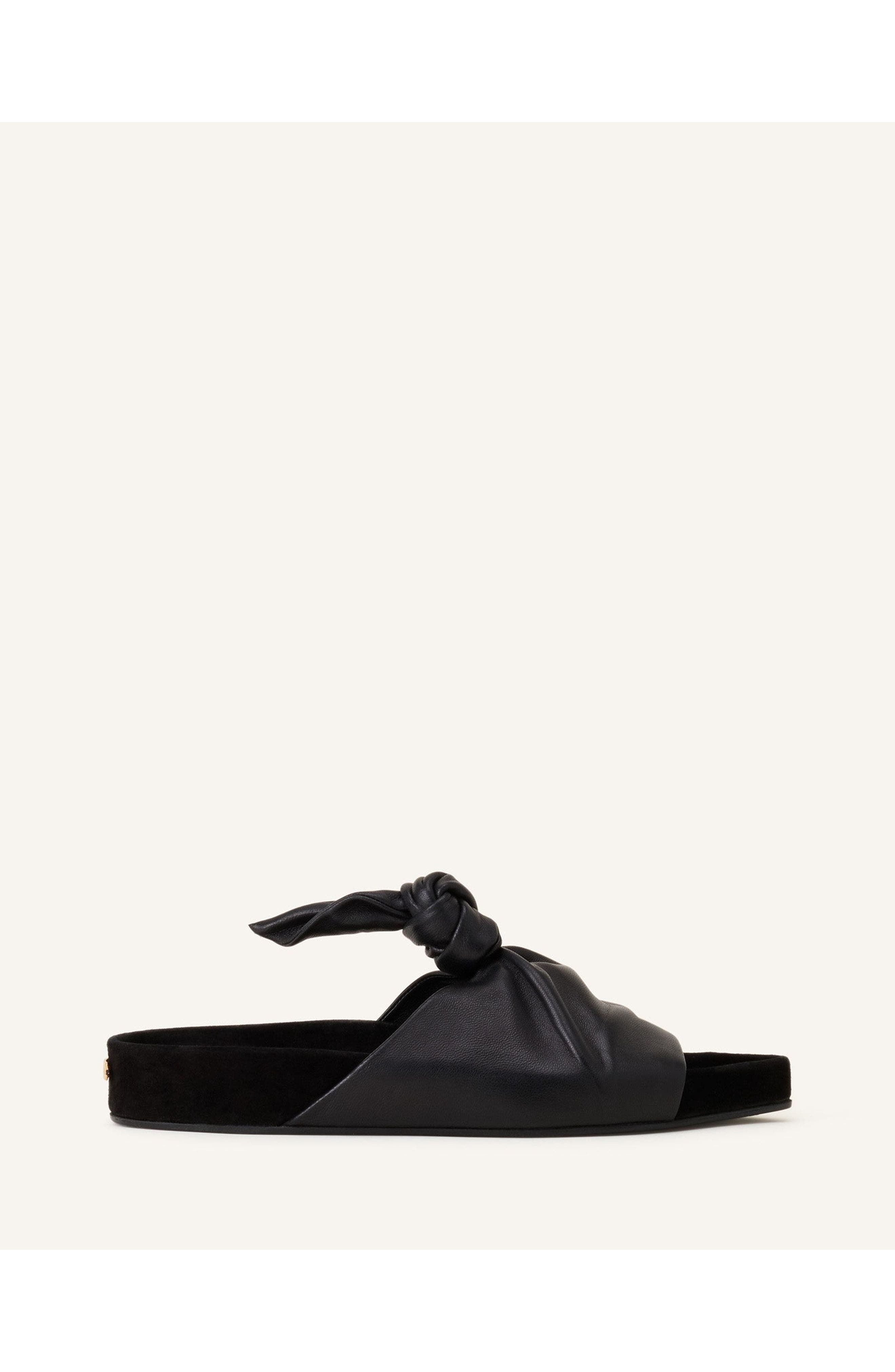 Lanvin Cocoon Flat Leather Mule, Main, color, Black