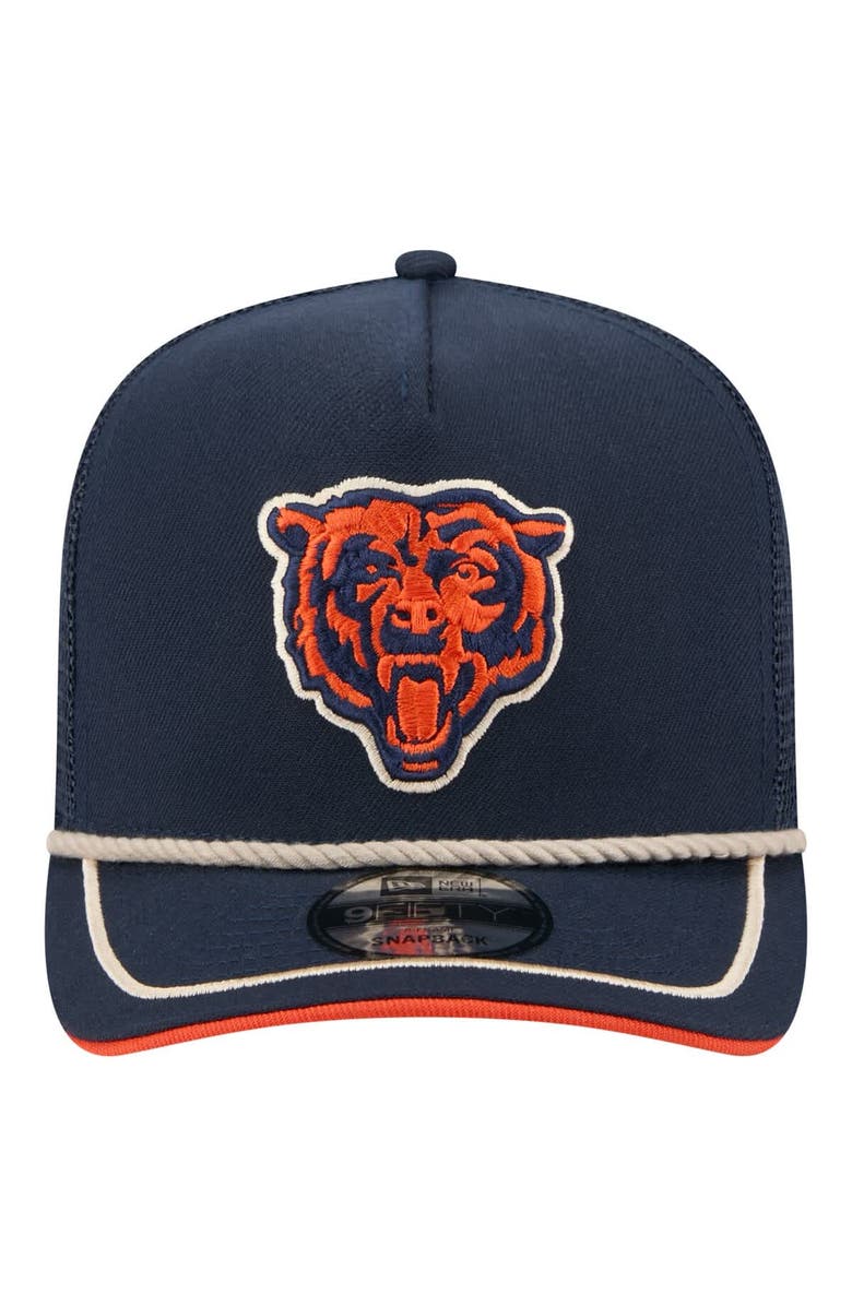 New Era Men's New Era Navy Chicago Bears Vintage Team Rope A-Frame Trucker 9FIFTY Snapback Hat, Alternate, color, 