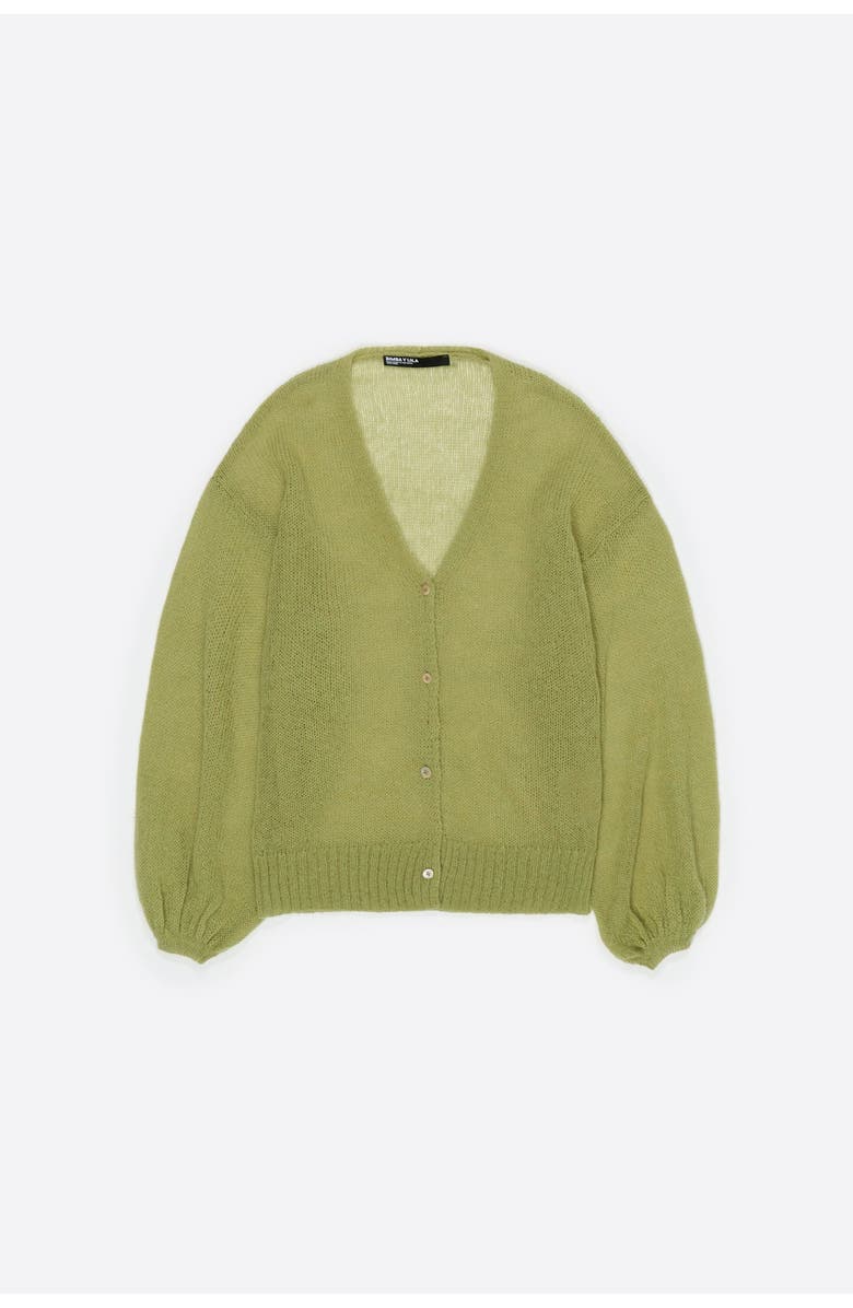 Bimba y Lola Mohair And Wool Long Cardigan, Alternate, color, Green