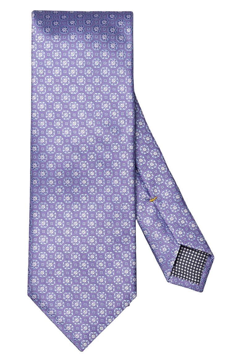 Medallion Silk Tie, Main, color, MEDIUM PURPLE