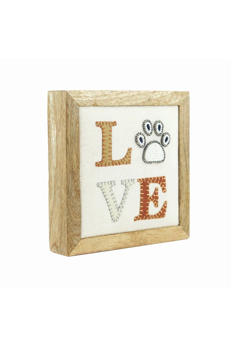 Embellished Paw Love Shelf Sitter Block, Alternate, color, Brown