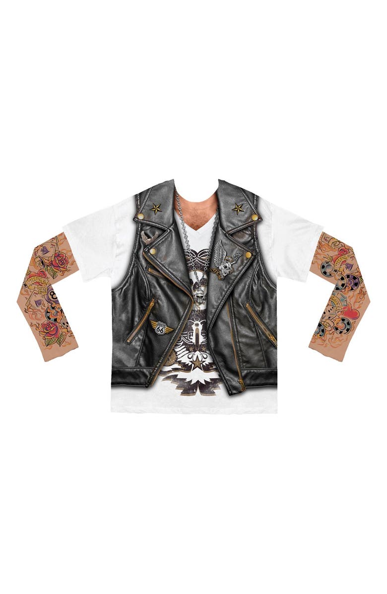 Faux Real Faux Real 'Biker Tattoo' Novelty Graphic T-Shirt, Main, color,