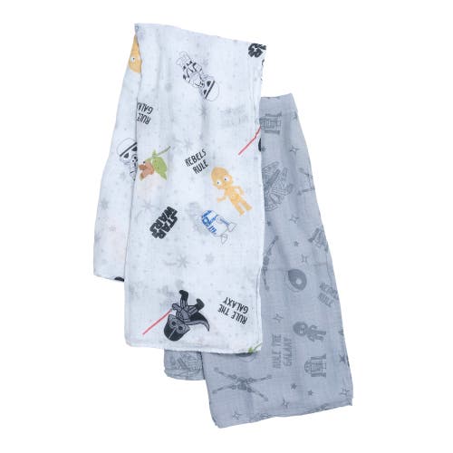 Lambs & Ivy Star Wars 2-pack Cotton Muslin Newborn Baby Swaddle Blankets In Multi