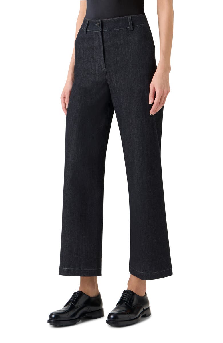 Akris punto Caia High Waist Crop Straight Leg Jeans, Alternate, color, Black Denim