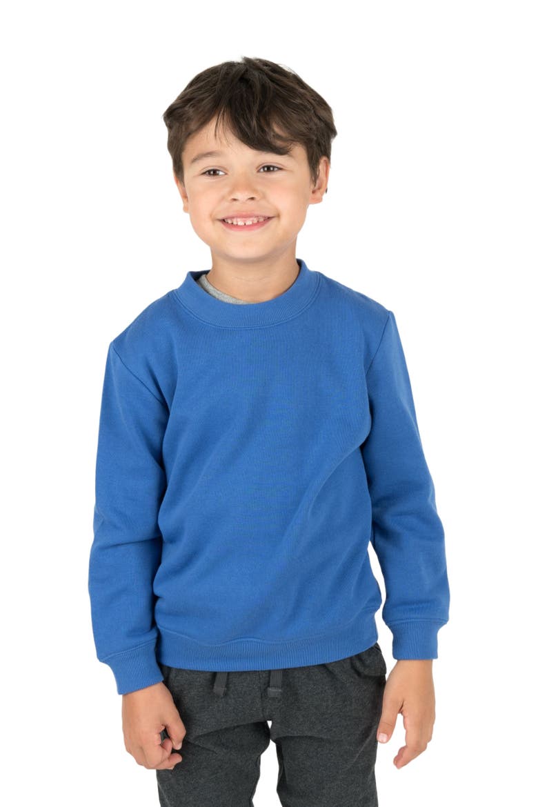 Kids Pullover Sweatshirt, Long Sleeve, Solid Colors, Main, color, ROYAL BLUE