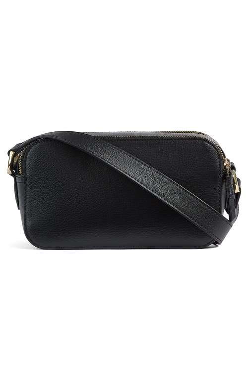 Lk Bennett Perry Logo Leather Camera Bag In Black