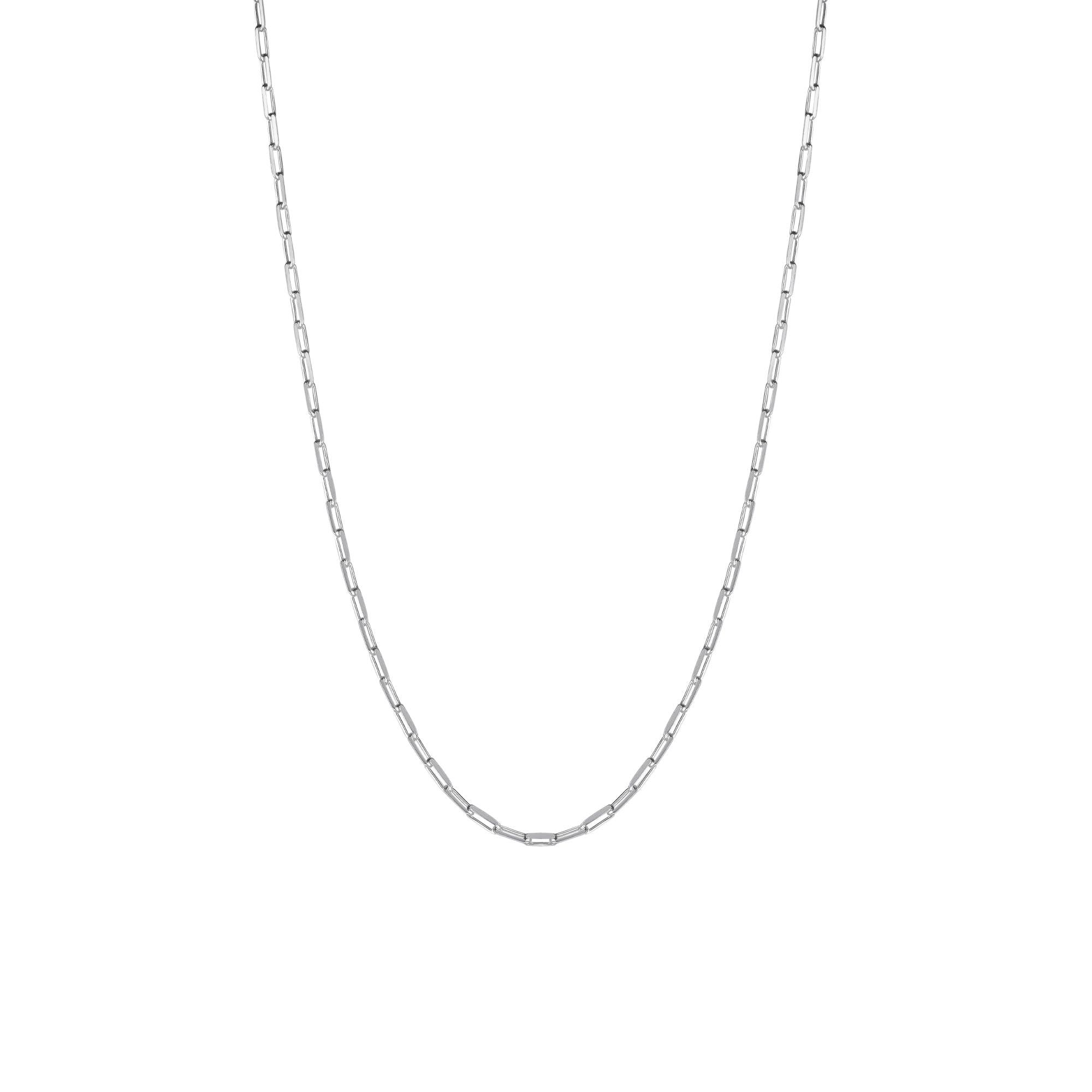 SPERO LONDON SPERO LONDON RECTANGULAR LINK CHAIN STERLING SILVER NECKLACE