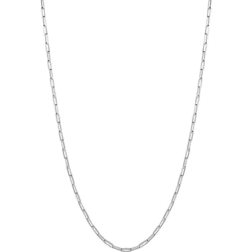 Spero London Rectangular Link Chain Sterling Silver Necklace In Metallic