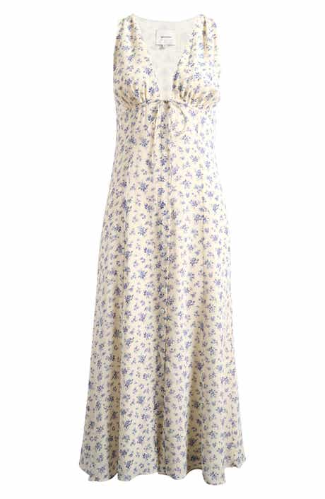 Reformation Ceara Plunge Neck Midi Dress