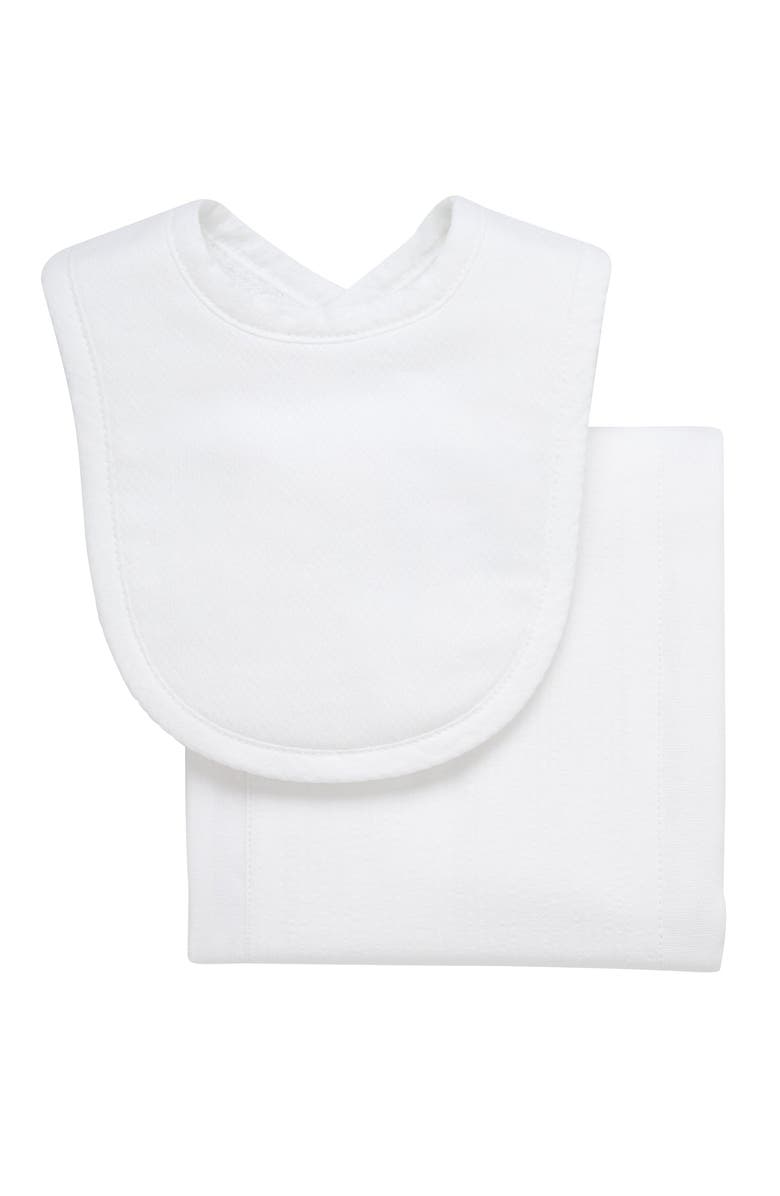 3 Marthas Seersucker Stripe Drooler Bib & Burp Set, Main, color,