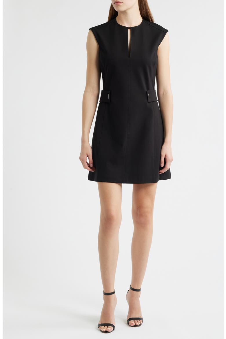 Dumia Belted A-Line Dress, Main, color, BLACK